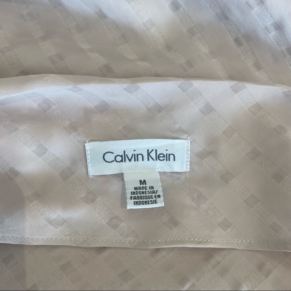 Calvin Klein Vintage Pink Blouse Cowl Neck checkered Pattern Fabric Top Size M - Picture 6 of 8